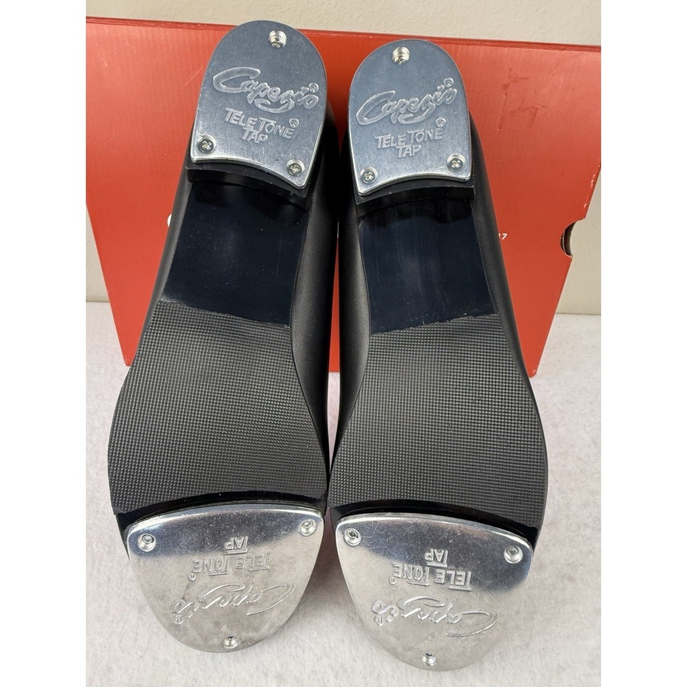 Capezio Tic Tap Toe Tap Shoes Black Mens 6.5 W Womens 8 Teletone Taps No Box - Picture 6 of 9